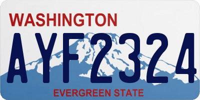 WA license plate AYF2324