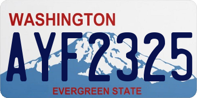 WA license plate AYF2325