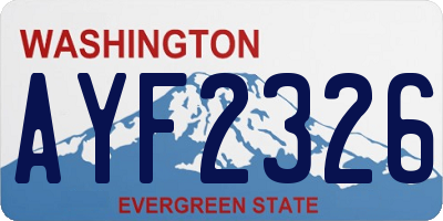 WA license plate AYF2326
