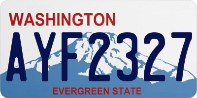 WA license plate AYF2327