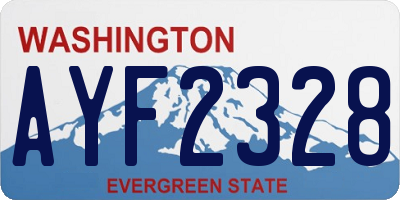 WA license plate AYF2328