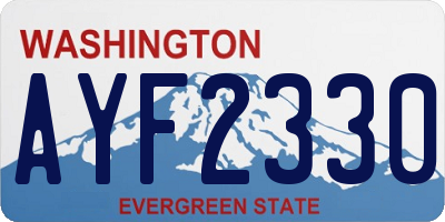 WA license plate AYF2330