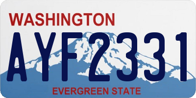 WA license plate AYF2331
