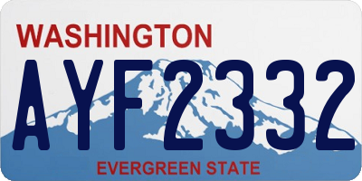 WA license plate AYF2332