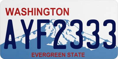 WA license plate AYF2333