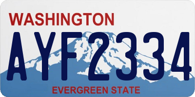 WA license plate AYF2334