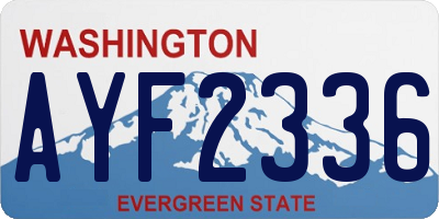 WA license plate AYF2336