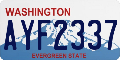 WA license plate AYF2337
