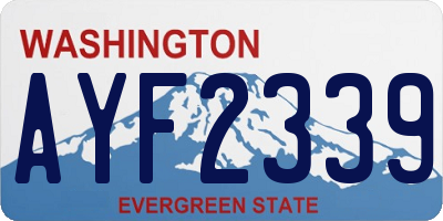 WA license plate AYF2339