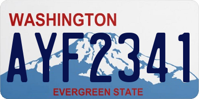 WA license plate AYF2341