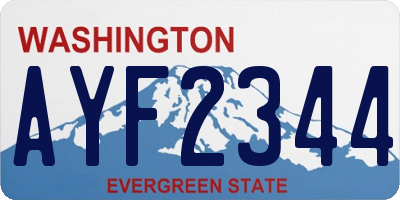 WA license plate AYF2344