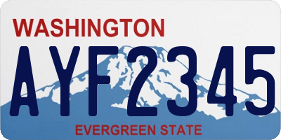 WA license plate AYF2345