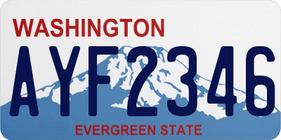 WA license plate AYF2346