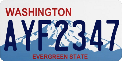 WA license plate AYF2347