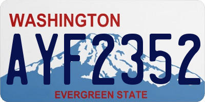 WA license plate AYF2352