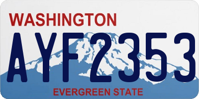 WA license plate AYF2353