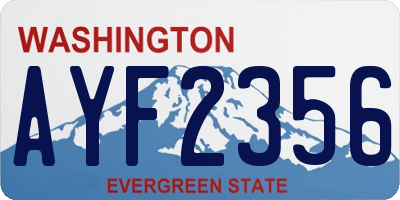 WA license plate AYF2356