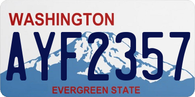WA license plate AYF2357