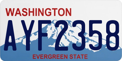 WA license plate AYF2358