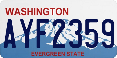 WA license plate AYF2359
