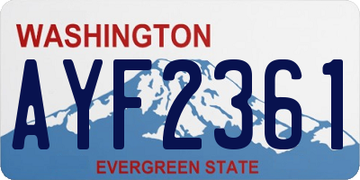 WA license plate AYF2361