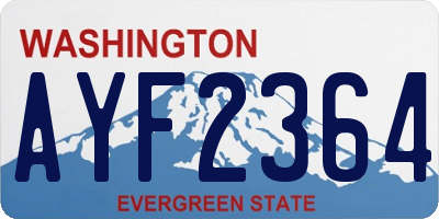 WA license plate AYF2364