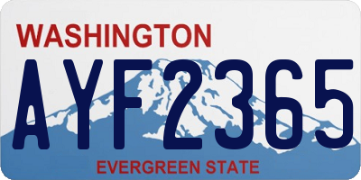 WA license plate AYF2365