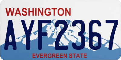 WA license plate AYF2367