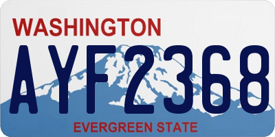 WA license plate AYF2368