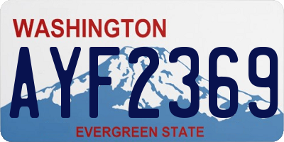 WA license plate AYF2369