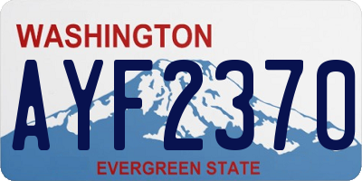 WA license plate AYF2370