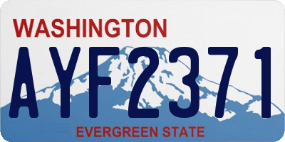 WA license plate AYF2371
