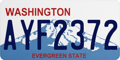 WA license plate AYF2372
