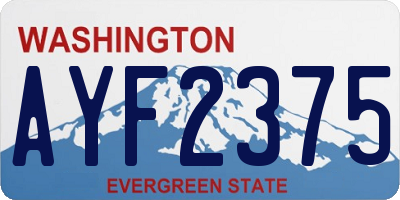 WA license plate AYF2375