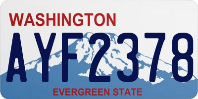 WA license plate AYF2378