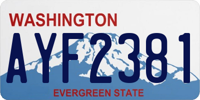WA license plate AYF2381