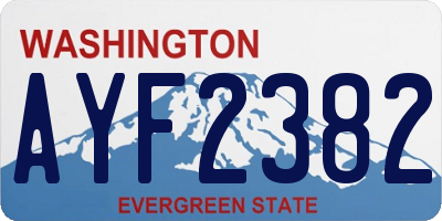 WA license plate AYF2382
