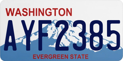 WA license plate AYF2385