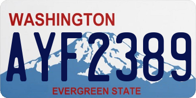 WA license plate AYF2389