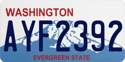 WA license plate AYF2392