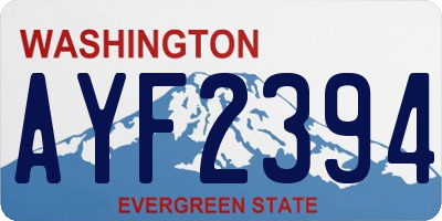 WA license plate AYF2394