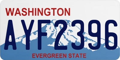 WA license plate AYF2396