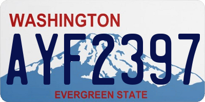 WA license plate AYF2397