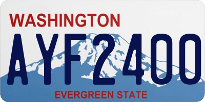 WA license plate AYF2400