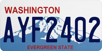 WA license plate AYF2402