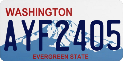 WA license plate AYF2405