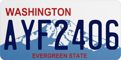 WA license plate AYF2406