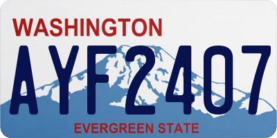 WA license plate AYF2407
