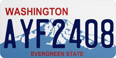 WA license plate AYF2408