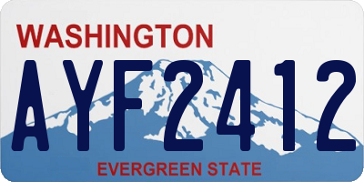 WA license plate AYF2412